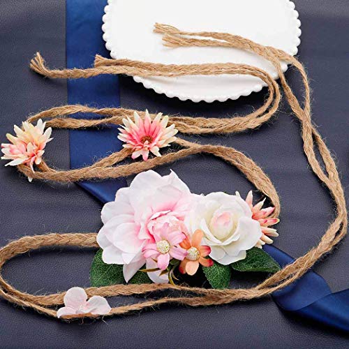 Simsly Boho Corona de flores de boda guirnalda de diadema floral accesorios para el cabello para mujeres y niñas (colorido)