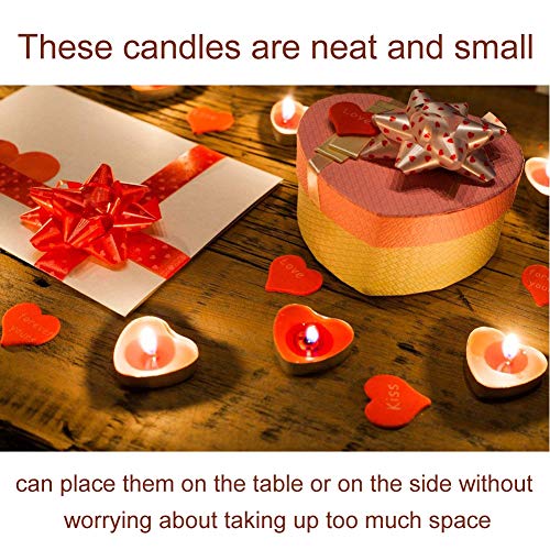 SIMUER 50 Pack Velas Smokeless Decor,Vela en Forma de Amor para Bodas, Cumpleaños, Fiesta, Halloween, Navidad, Festival (Rojo Rosa Amarillo Púrpura Azul)