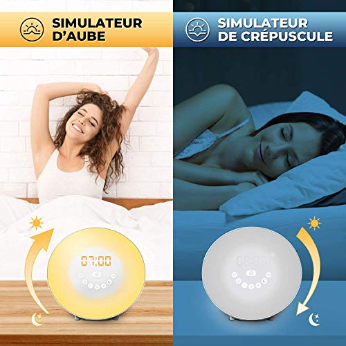 Simulador De Amanecer Para Un Suave Y Luminoso Despertar - Duerme Mejor Con El Modo Noche Oscura - Experimenta Mañanas Más Zen - Luminoterapia Al Despertar