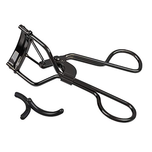 Sin de Nickel. Vegano. Libre de Crueldad. Rizador de Pestañas Profesional con Almohadillas Pestañas. Funciona con Pestañas Falsas o Naturales. Color Negro. ¡Satisfacción Garantizada! Por PREEN KIT