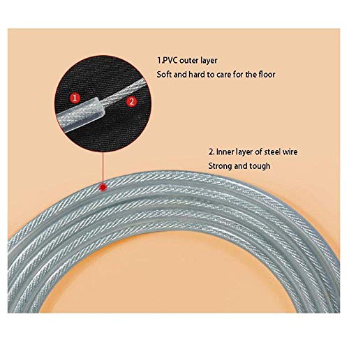 Sin enredos ajustable Cuerda de Saltar velocidad for mantenerse en forma entrenamientos de quema de grasa ejercicios de boxeo, Negro velocidad de alambre de acero Cuerdas for saltar con el número de i