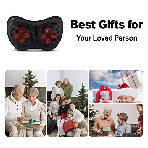 Sinbide Almohada de Masaje Shiatsu, 3D de Cuello Cojín Masajeador para Proteger la Columna Vertebral y Relajar Cuello, Espalda y Cintura en Hombro Masajeador Para El Hogar/Coche/Oficina/Viaje (A)