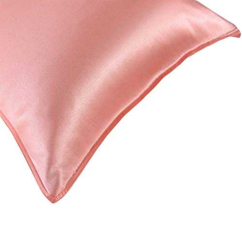 Since Silk Fundas de Almohada de Seda 100% Mora Natural 22 Momme, Suaves y Cuidado de la Cabello Funda de Almohada de Seda 2 Piezas Pink (50 * 90cm)