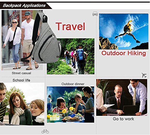 SINOKAL Pecho Mochila Bolso Pecho Casual Bandolera Hombro triángulo Paquetes Daypacks para Hombres Mujeres (Azul)