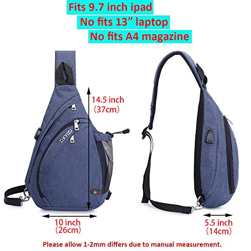 SINOKAL Pecho Mochila Bolso Pecho Casual Bandolera Hombro triángulo Paquetes Daypacks para Hombres Mujeres (Azul)