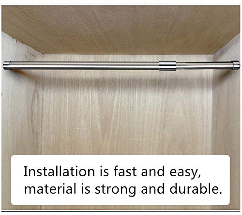 sinzau - Barra extensible para armario de 26,8 a 47,2 pulgadas, tubo de acero inoxidable con extremos de enchufes