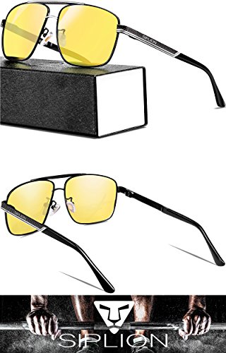 SIPLION Gafas de sol Hombre Polarizadas Gafas de sol para Hombre rectangulares 1823Amarillo