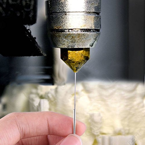 SIQUK 33 Piezas Kit de limpieza de boquillas de impresora 3D incluye 30 piezas 0.15 mm, 0.25 mm, 0.35 mm, 0.4 mm, 0.5 mm Agujas de limpieza de boquilla para impresora 3D
