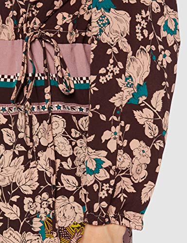 Sisley Dress Vestido, Multicolor (Negro/Cammello/Verde 72h), 44 (Talla del Fabricante: 42) para Mujer