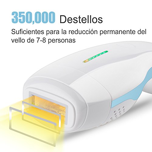 Sistema de Depilación por Luz Pulsada Intensa (IPL), Dispositivo DEESS series 3 Plus de Depilación Permanente para Cara y Cuerpo, 350.000 pulsaciones de luz, Uso Doméstico -Azul-Aprobado por la FDA