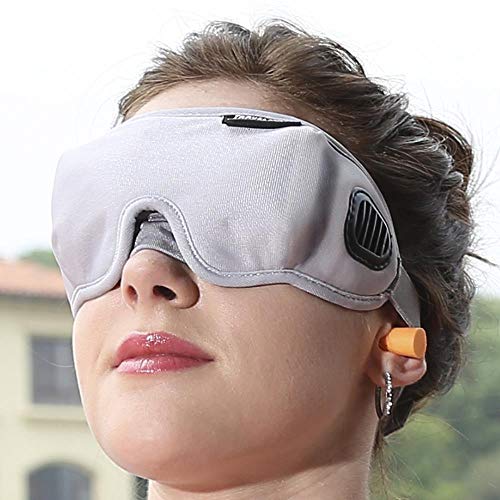 Sizwea 3D Eye Cover Máscara para Dormir Gafas de Dormir de Viaje de Oficina para Hombres y Mujeres, Venda Negra, Negro