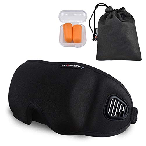 Sizwea 3D Eye Cover Máscara para Dormir Gafas de Dormir de Viaje de Oficina para Hombres y Mujeres, Venda Negra, Negro