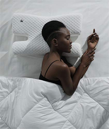 SJTCP Almohada De Belleza, Almohada De Contorno En Forma De H, Almohada Facial Antiarrugas, Diseño De Muesca De Dos Lados para Protección Ocular Y Antideslizante para Dormir Lateral