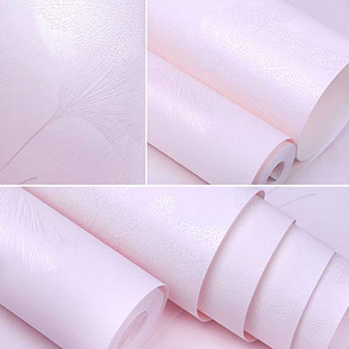 SJW Papel Pintado no Tejido de la vena Caliente Hojas pequeñas Rural Sitio de la Muchacha Matrimonio habitación Dormitorio del Papel Pintado (Color : Pink)