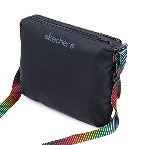 SKECHERS Bandolera pequeña Bolso Mensajero de Nailon Tacto Tela Regalo Original Unisex Mariconera Casual Funcional Cómoda Práctica Resistente S897, Negro, Talla única