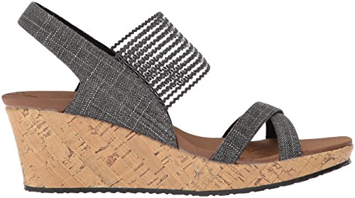 Skechers Beverlee-High Tea, Sandalias de Punta Descubierta para Mujer, Negro (Black), 39 EU