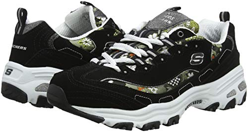 Skechers D'LITES-Floral Days 13082, Zapatillas para Mujer, Negro (Black White BKW), 37 EU