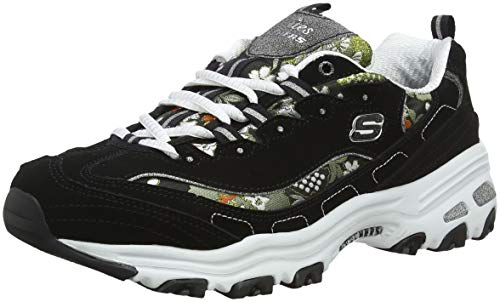 Skechers D'LITES-Floral Days 13082, Zapatillas para Mujer, Negro (Black White BKW), 37 EU