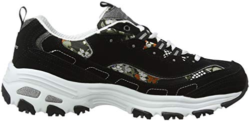 Skechers D'LITES-Floral Days 13082, Zapatillas para Mujer, Negro (Black White BKW), 37 EU