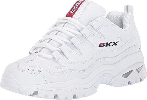 Skechers Energy Timeless Vision, Zapatillas para Mujer, Blanco Blanco Cuero Rojo Navy Trim Wml, 38 EU