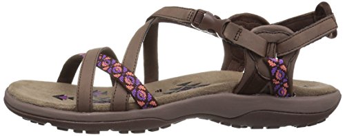 Skechers Reggae Slim-Vacay, Sandalias de Talón Abierto para Mujer, Marrón (Chocolate Duraleather/Webbing), 41 EU