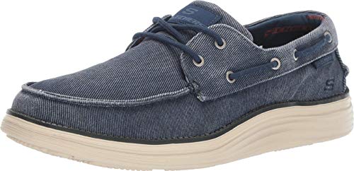 Skechers Status 2.0 Lorano, Náuticos para Hombre, Azul (Navy Canvas Nvy), 43 EU