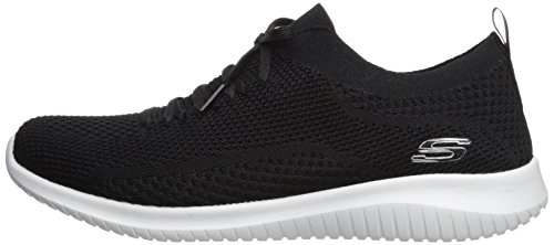 Skechers Ultra Flex Statements, Zapatillas sin Cordones para Mujer, Negro (Black/White BKW), 41 EU