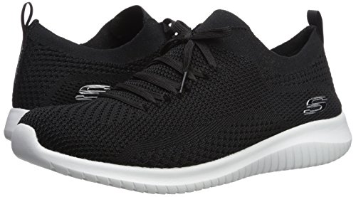 Skechers Ultra Flex Statements, Zapatillas sin Cordones para Mujer, Negro (Black/White BKW), 41 EU