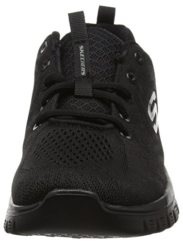 Skechers Women 12615 Low-Top Trainers, Black (Black Mesh/Trim Bbk), 2 UK (35 EU)