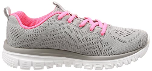 Skechers Women 12615 Low-Top Trainers, Grey (Gray Mesh/Coral Trim Gycl), 8 UK (41 EU)