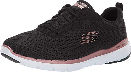 Skechers Women's Flex Appeal 3.0-first Insight Trainers, Black (Black Mesh/Rose Gold Trim Bkrg), 6 UK (39 EU)