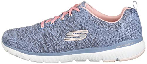 Skechers Women's Flex Appeal 3.0 Trainers, Grey (Slate & Pink Knit Mesh/White Trim Sltp), 4 UK, 37 EU
