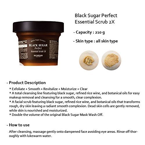 Skin Food 2015 New Black Sugar Perfect Essential Scrub 2X 7.41 Oz/210g by Skin Food