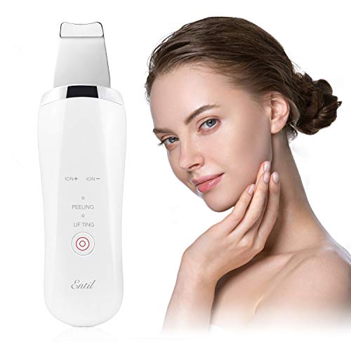 Skin Scrubber, Limpiador de la Piel Facial con EMS Masaje, 4 en 1 Espátula Facial Ultrasónica para Limpieza Profunda, Limpiador de Poros Espinilla Acné, Lifting Dispositivo de Belleza Facial con USB