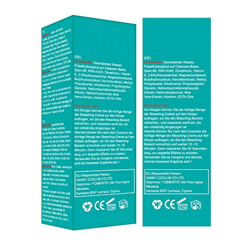 Skin Whitening Cream, Crema Blanqueadora, Skin Whitening Cream, Crema Blanqueadora Cuerpo y Aclarar las Manchas de la piel, Corporal para Piel Oscura, Cuello, 100g