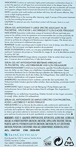 SkinCeuticals Phloretin CF Gel, Tratamiento antioxidante con textura sérum, 30 ml