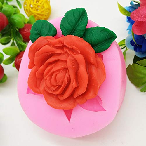 SKJH Molde de Pastel de Silicona con Flor de Rosa, Molde de jabón Artesanal DIY para Magdalenas, Herramientas para pastelería para la Venta