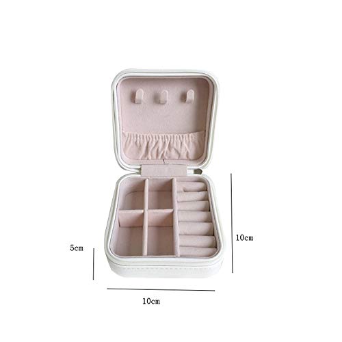 Sksngf Caja de Almacenamiento, pequeña joyería Caja Portable, Pendientes Exquisita, Colgantes, Cajas de Almacenamiento de Collar, con la Cremallera, el acarreo Tela es Suave y fácil, Tamaño 10X10X5cm