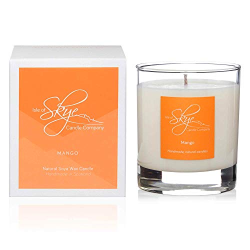 Skye de la Isla de tamaño Grande Vela en Cristal. Mango. 45hr. Natural de Cera de Soja. Hecha a Mano. En Caja de Regalo