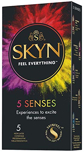 SKYN 5 Senses, preservativos sin látex, paquete de 5 condones