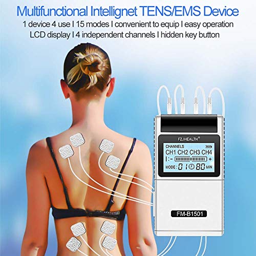 Skysep Conveniente Profesional TENS 4 Canales Pantalla Digital Estimulador Muscular Masajeador Corporal Meridiano Máquina de Fisioterapia Electroestimulador Muscular de Relajación Cómodo