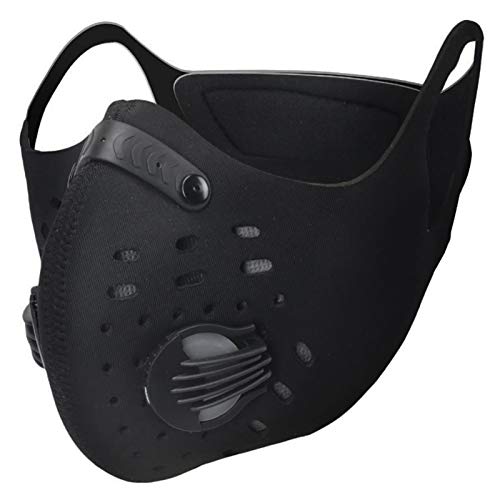 SKYSPER Máscara para Ciclismo con Filtros de Carbono Mascarilla Carbono Activado Máscara Deportiva Protección Máscara para Deporte Motocicleta Bicicleta Esquí Actividades al Aire Libre