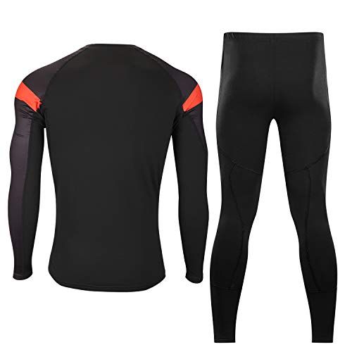 SKYSPER Ropa Interior Térmica Hombre Conjuntos Térmicos Camiseta Térmica Manga Larga Pantalones Largos de Compresión Hombre Deportes Termo Invierno Otoño para Running Esquí Montaña Ciclismo Fitness