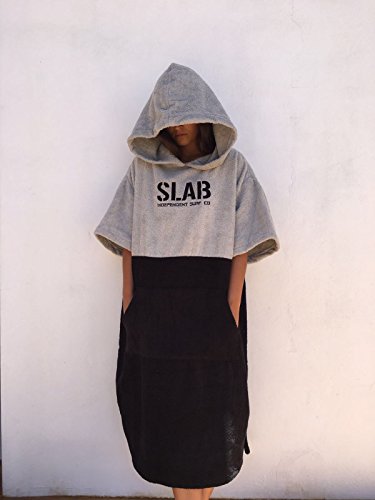 Slab-Poncho Toalla Clear Grey and Black Talla M/L