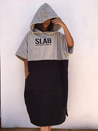 Slab-Poncho Toalla Clear Grey and Black Talla M/L