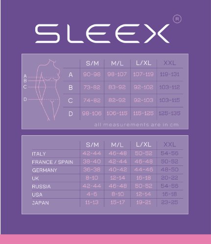 SLEEX Combinación Moldeadora con Tirantes Ajustables y Convertibles, Negro, Talla M/L