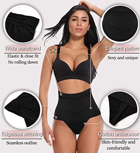 SLIMBELLE® Mujer Tanga Moldeadora Braguita Reductora Braga Vientre Plano con Faja Sin Costuras Cintura Media & Alta