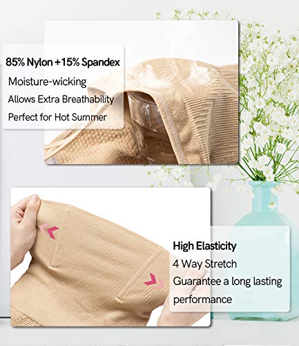 SLIMBELLE Tanga Faja Braga Reductora para Mujer Vientre Plano Braguitas Modeladora Cintura Alta-Beige-M/L