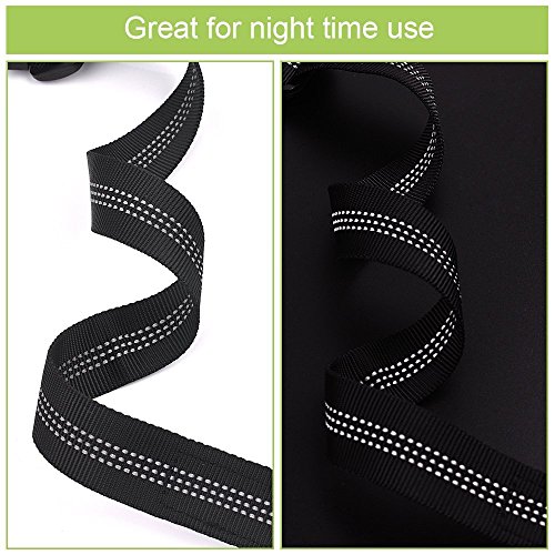 SlowTon Dog Dog Doble cinturón de Seguridad con Correa, sin enredo Pet Correa elástica Ajustable Tira Reflectante cinturón de Seguridad Separador (Negro, Cinturón de Seguridad Doble del Perro)