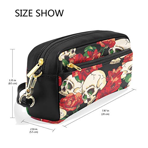 Slull - Estuche para lápices de gran capacidad, diseño floral de Halloween, ideal para estudiantes, papelería, maquillaje, neceser de cosméticos, para niñas, niños, mujeres, adultos y adolescentes